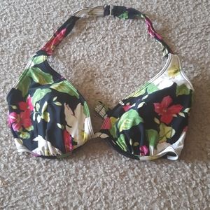 Floral halter bikini top
